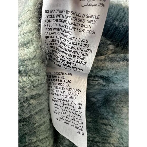 NWT! Alfani Teal Romance Antique White Textured Acrylic Wool Blend Sweater XL - Picture 7 of 8